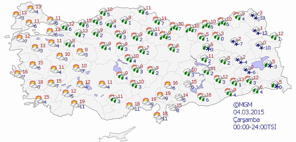 Ülkemizin Kuzey, İç ve Doğu Kesimleri Yağışlı