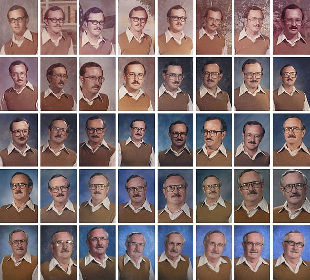 8. Yıllık fotoğrafları için 40 yıldır aynı kıyafetleri giyen bu öğretmenimiz