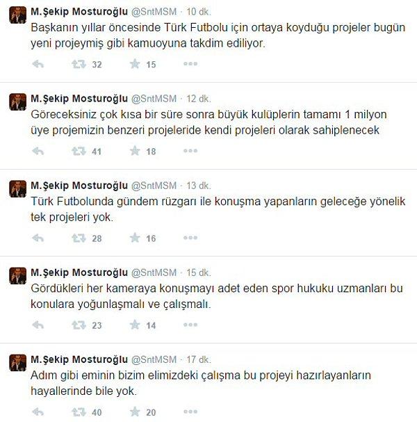 İşte Mostoroğlu'nun attığı twitler: