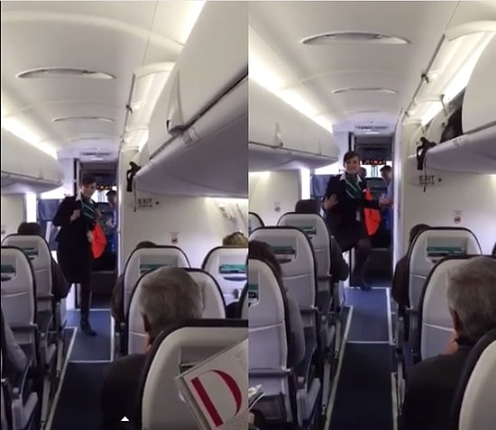 'Uptown Funk' Şarkısındaki Dansıyla Yolcularla Eğlencenin Dibine Vuran Hostes