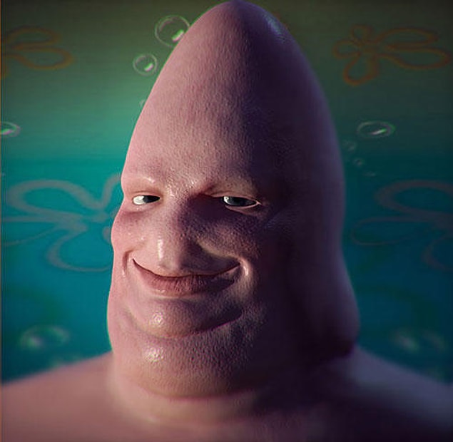 2. O şapşal sevimli Patrick Star yerine adeta bir sapık gelmiş