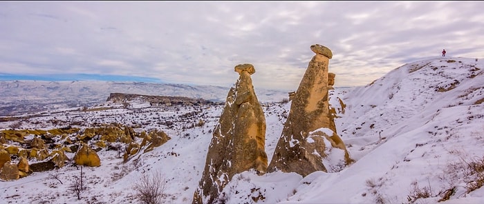 Time Lapse Görüntüler ile Karlar Altındaki Kapadokya'nın Eşsiz Güzelliği