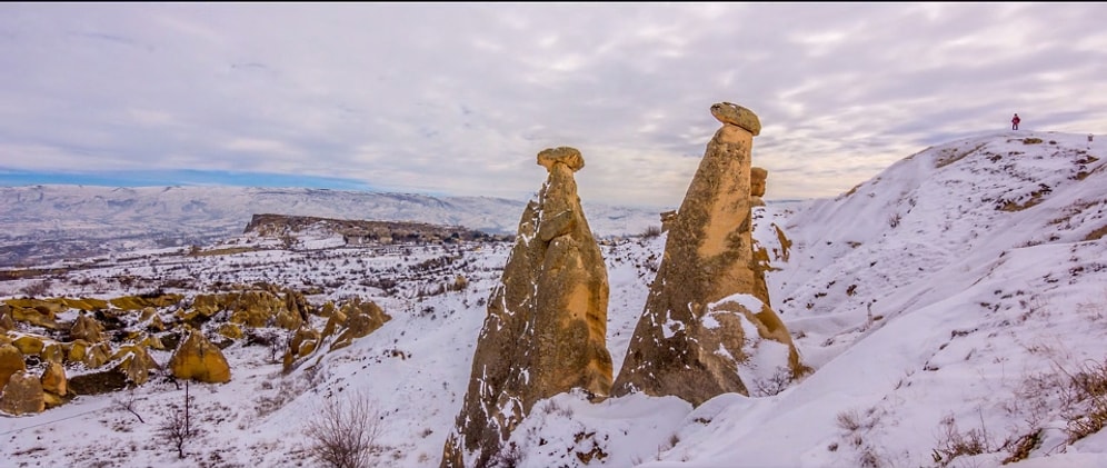 Time Lapse Görüntüler ile Karlar Altındaki Kapadokya'nın Eşsiz Güzelliği