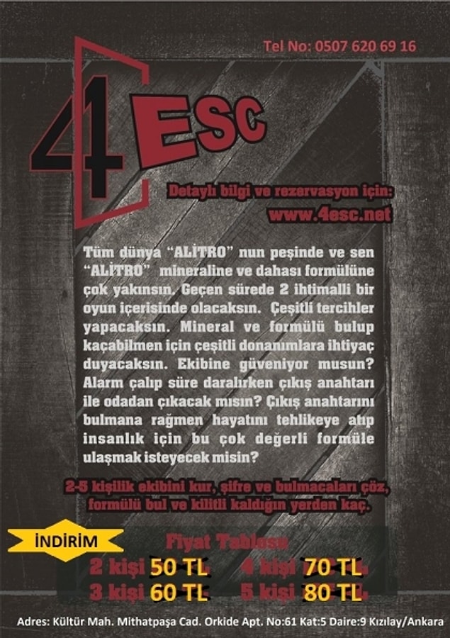 3. 4ESC | Ankara Odadan Kaçış Oyunu