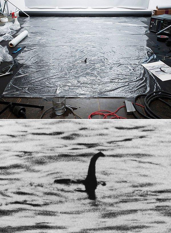 8. İskoçya'daki Loch Ness gölünde yaşadığı ileri sürülen efsane deniz canlısı Loch Nessie Canavarı'nın fotoğrafı