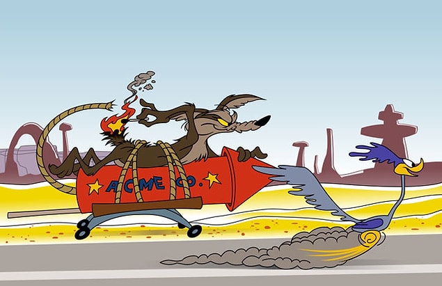 5. Road Runner ne olursa olsun yollarda koşmaya devam eder.