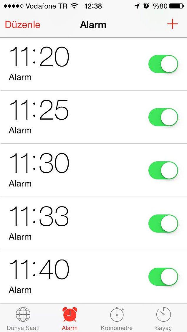 6. You set 10 alarms at least 2 hours before your appointments.
