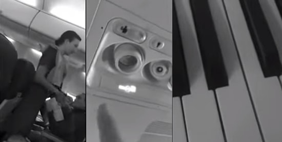 Uçakta Canı Sıkılan Adamın İkaz Düğmesi ve Hostes Sesine Yaptığı Remix