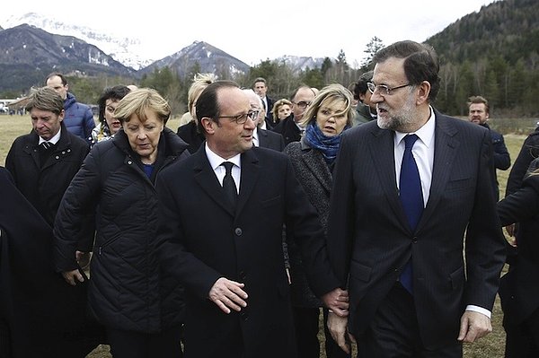 Merkel, Hollande ve Rajoy kaza bölgesinde