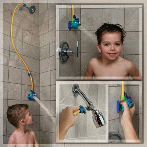 8. Kendi duş başlığınıza ekleyeceğiniz bu aparatla çocuğunuzun boyuna uygun bir duş başlığı yaratmış oluyorsunuz