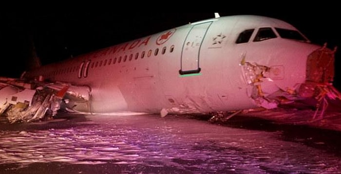 Airbus A320 Tipi Air Canada Uçağı Pistten Çıktı