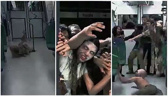 Metroda Aşırı Gerçekci Zombi Şakası