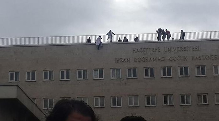Hacettepe Çocuk Acil'in Çatısında Sağlık Hakkı Eylemi