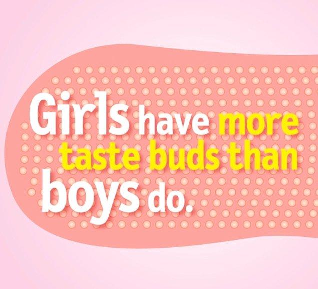 13. Kızlar erkeklere oranla daha fazla tat alabilirler.