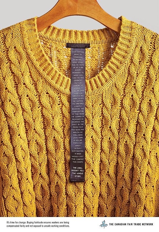 Üreten İşçilerin Kötü Çalışma Koşullarından Bahseden Kıyafet Etiketleri