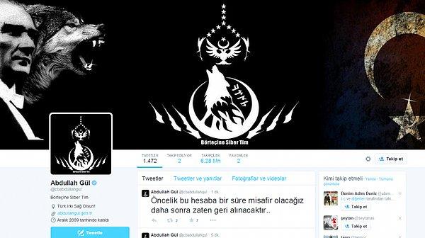 'Börteçine Siber Tim' isimli hacker grubu, 11'inci Cumhurbaşkanı Abdullah Gül'ün Twitter hesabını hackledi.