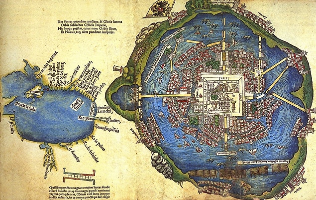 6. Azteklerin başkentinin adı "Tenochtitlan"dı ve bir gölün ortasında bulunuyordu.