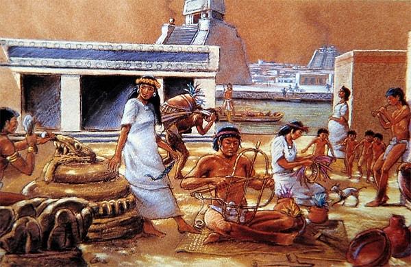 9. Aztekler asla tekerleği icat edemedi!