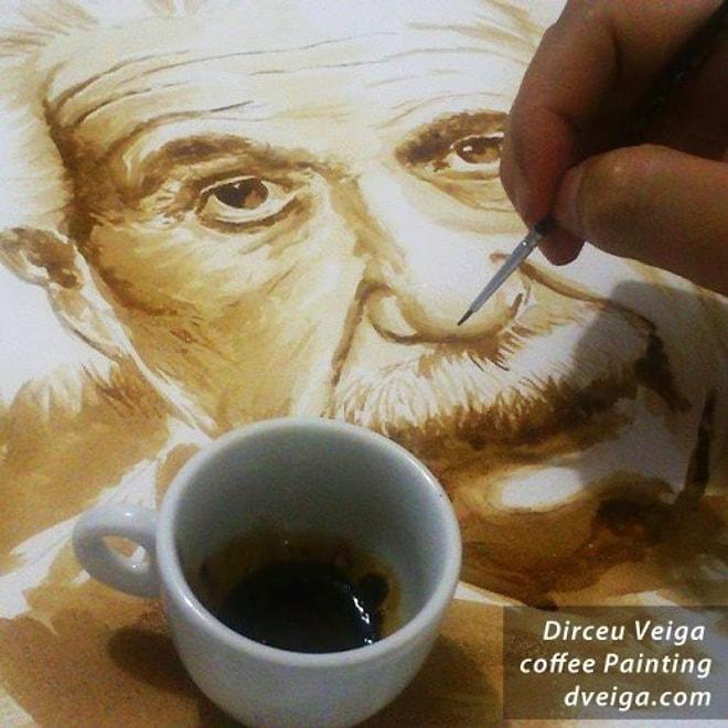 Brezilyalı Sanatçı Dirceu Veiga'nın Kahve ile Yaptığı Birbirinden Muhteşem Resimler