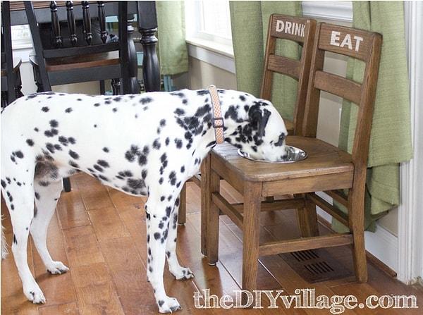 21. Eski sandalyeleriniz en iyi dostlarınız için harika birer yemek masası olabilir.
