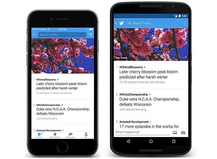 Twitter Mobil Uygulamasını Sadeleştirdi, Trendleri Arama Sayfasına Getirdi