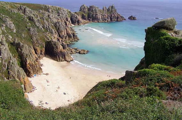 6. Porthcurno Plajı, Cornwall/İngiltere