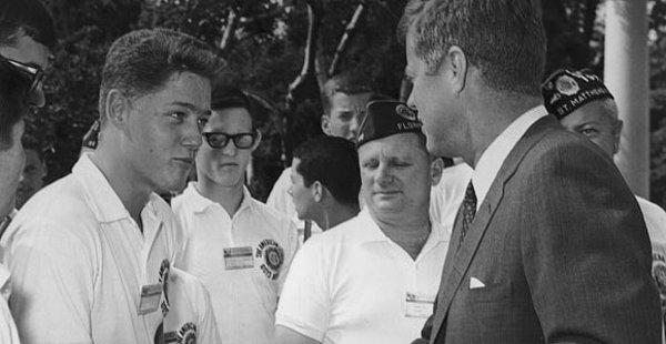 8. 16 yaşındaki Bill Clinton - ABD Başkanı J.F. Kennedy, 24 Temmuz 1963