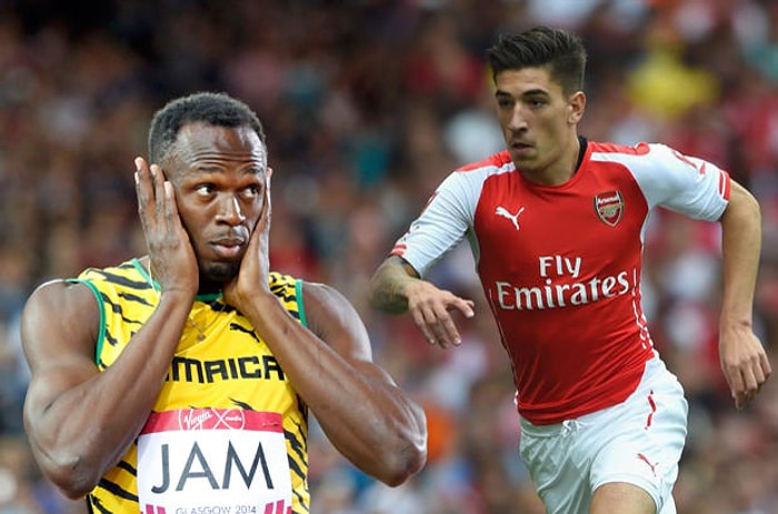 Arsenal'in Genç Sağ Beki Hector Bellerin, Usain Bolt'u Geride Bıraktı