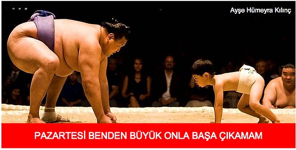 12. Küçücük ellerimle sumo güreşi yapamam..