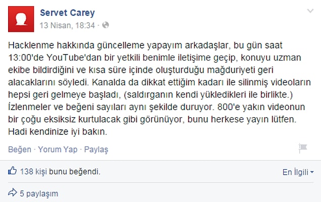 Umarım İleride Bunu Kötü bir Anı Olarak Hatırlarız
