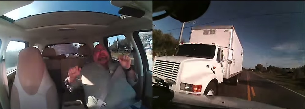 Aracına Arkadan ve Önden Çarpılan Adamın Hayatının En Şanslı Saniyeleri