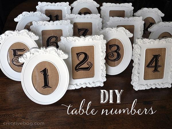 10. Masa numaralarını ayarlamayı hem değişik hem de kolay bir yolla halletmek isterseniz içine sayılar yazdığınız bu çerçeveleri masalara eklemeniz yeterli olacaktır.