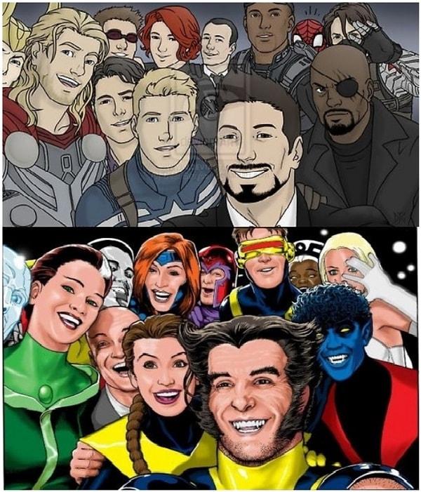 Oscar selfie'sinin Avengers ve X-Men versiyonları