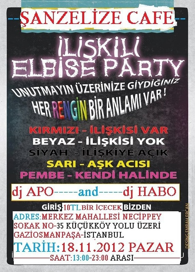 Şanzelize Cafe İlişkili Elbise Partisi