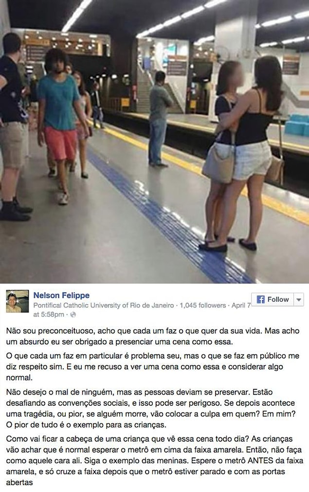 Nelson Felippe Facebook'ta bu fotoğrafı paylaştı ve yazdıklarıyla herkesle kafa buldu.