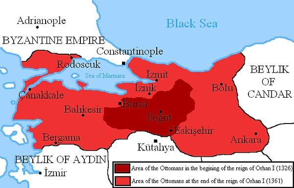 Orhan Gazi Bizans'da çıkan bir isyan sonrasında tahta çıkan VI.Yannis Kantakuzenos ile yakın ilişkiler kurmuş ve bu yakın ilişkiler sayesinde Rumeli'ye geçişi sağlamıştır .