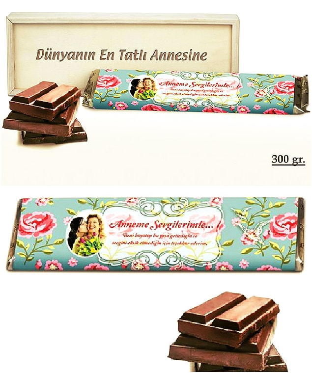 Dünyanın En Tatlı Annesi Ahşap Kutulu Çikolata