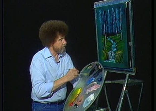 Veeee tabi olmazsa olmaz Bob Ross