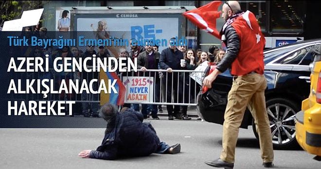 ABD'de Türk Bayrağı'nı Ermeniler'den Kurtaran Azerbaycan Türkü
