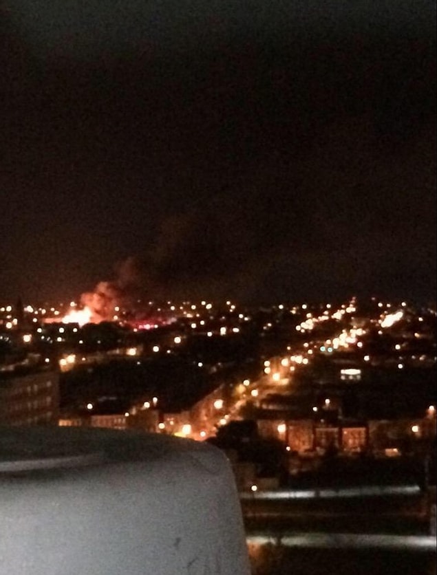 Bu gece Baltimore'un son durumunu gösteren bir kare