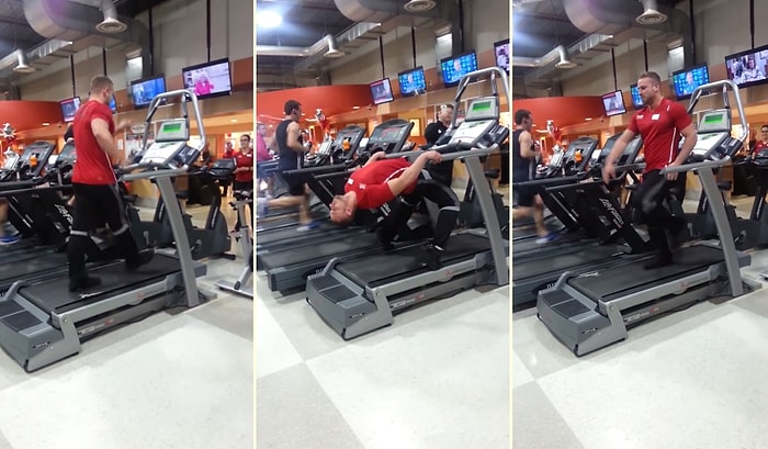 Yürüme Bandında Michael Jackson Eşliğinde Dans Eden Eğitmen