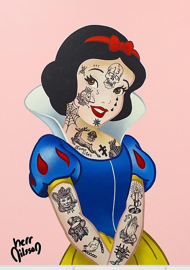 Sosyopat Prensesler! Disney'in Cici Kız İmajlarını Yerle bir Eden 27 Sokak Sanatı Örneği