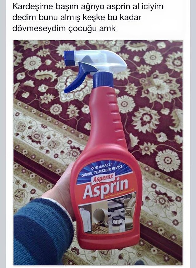 16. Çocuk 'Asprine' yazsın.