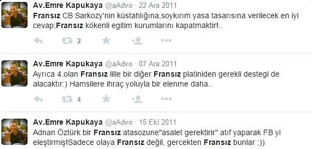 Açıklamada söz edilen tweetler;