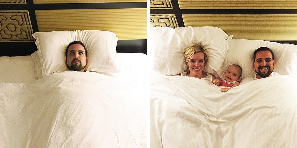 Tek Başınayken Hiç Eğlenmediği Tatile Ailesiyle Tekrar Gidip 14 Fotoğrafı Canlandıran Adam