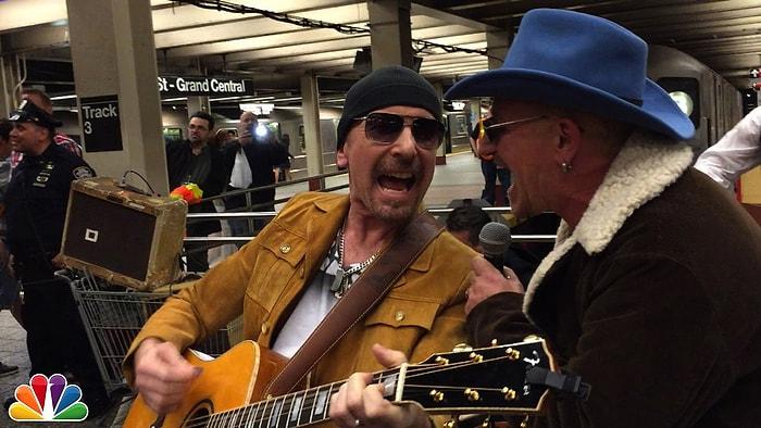 U2, Jimmy Fallon'ın Programı İçin New York Metrosunda Şarkı Söyledi