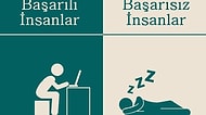 Başarılı ve Başarısız İnsanlar Arasındaki Farkları Tasvir Eden 7 Minimal Poster
