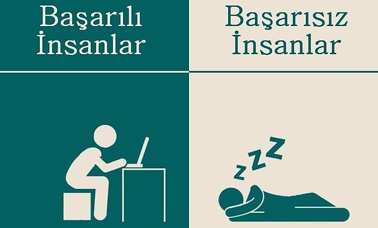 Başarılı ve Başarısız İnsanlar Arasındaki Farkları Tasvir Eden 7 Minimal Poster