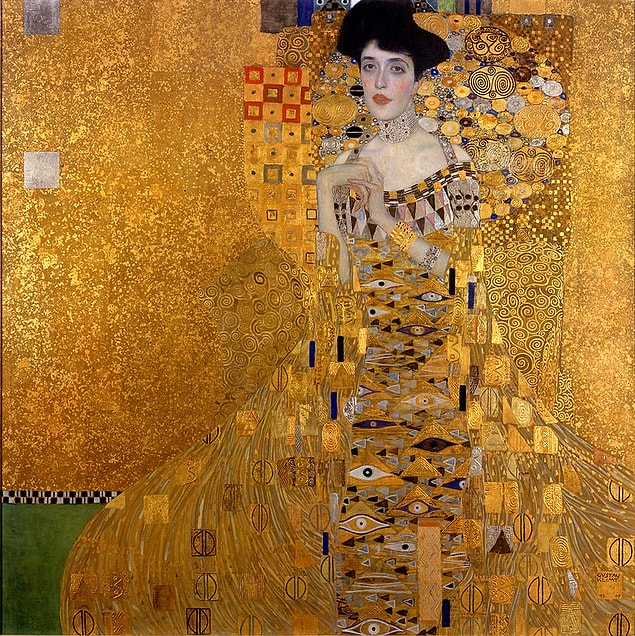 Gustav Klimt, Portrait of Adele Bloch-Bauer I, 1907, tuval üzerine gümüş,altın ve yağlı boya, 138x138 cm