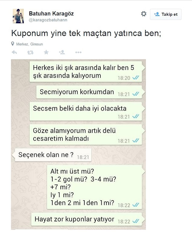15. Bir WhatsApp konuşmasının düşüncesini ifade ettiğini beyan edenler